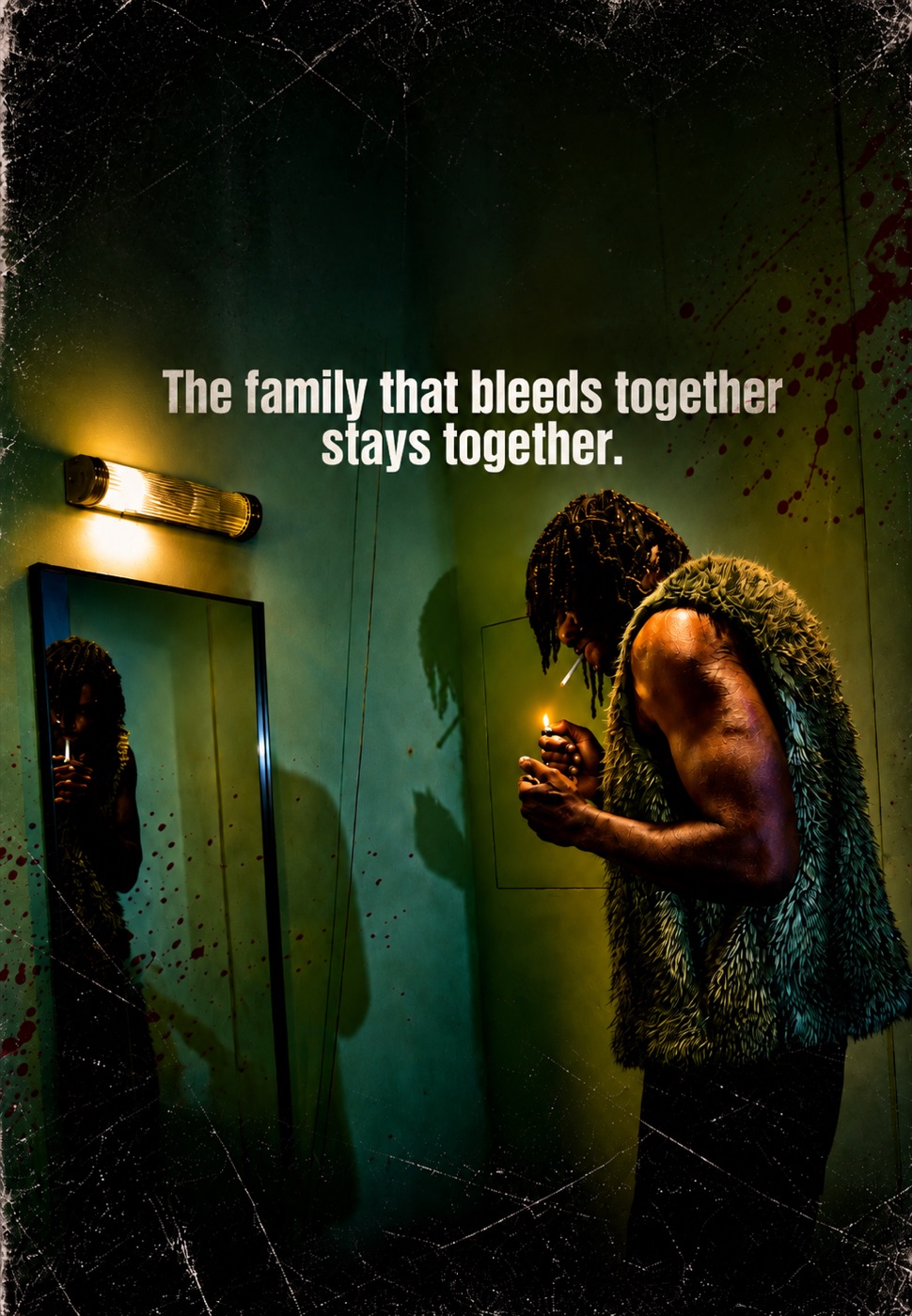 Feature film poster: The family that bleeds together stays together.